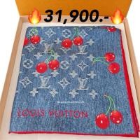 ราคา New LV x TM square 90 scarf denim cerise หายากมาก (43203442698)