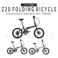 ราคา (แถมกระเป๋าเกี่ยวแฮนด์) จักรยานพับได้ RICHTER รุ่น Z20 เฟรมอลู ล้อ 20 นิ้ว ดิสก์เบรคหน้าหลัง Lot.ใหม่ล่าสุด (4577917495)