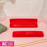 ราคา กล่องกำมะหยี่ กล่องใส่เครื่องประดับ ใส่สร้อยข้อมือ ขนาดกล่อง 21.7×5×2.5 cm สามารถเก็บเงินปลายทาง สินค้าพร้อมส่ง (17714109957)