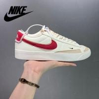 ราคา NIKE NIKE BLAZER MID'77 Vitality รองเท้าสนีกเกอร์คลาสสิคสำหรับผู้ชายและผู้หญิง สีขาวแดง (24434680897)