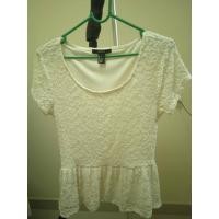 ราคา เสื้อยืดลูกไม้ ***มือสอง*** แบรนด์ Forever21 ไซด์ M ใส่กับกางเกง กระโปรง หรือผ้าถุง ก็รอด สีครีม (21662472604)