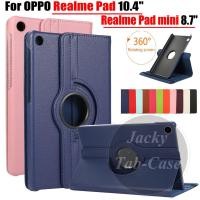 ราคา เคสแท็บเล็ตหนัง ฝาพับ หมุนได้ 360 องศา พร้อมขาตั้ง สําหรับ Realme Pad Mini 2022 RealmePad 2021 10.4 นิ้ว RMP2102 RMP2103 OPPO Realme RMP2105 8.7 นิ้ว 4G|3g|Lte เคส PU กันเหงื่อ (20301327487)