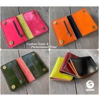 ราคา กระเป๋าสตางค์หนังแท้แฮนด์เมดหลากสี Minimalist Handicraft Colorful Leather Wallet Personalized (20677753419)