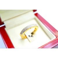 ราคา S.R. แหวนทอง แหวนเพชร เม็ดละ 0.02 กะรัต เพชรน้ำ100 ขาวสวยไฟดี พร้อมใบรับรองสินค้า เคลือบทองคำแท้100% (29374662544)