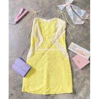 ราคา มินิเดรสสายเดี่ยวสีเหลือง งานป้าย BeiDi (9064058710)