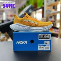 ราคา SURE_ HOKA CARBON X (RADIANT YELLOW/CAMELLIA),SIZE 10.5US รองเท้าวิ่งมือสอง (24258078927)
