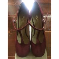 ราคา USED รองเท้าส้นเตารีด JASPAL หนังกลับ size 38 (1638001982)