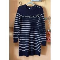 ราคา ส่งต่อ เสื้อสเวตเตอร์ไหมพรม แบบตัวยาว คอกลม เด็กโต แบรนด์ GAP Kids ของแท้ ลายทาง สีกรมท่า ขาว แขนยาว กันหนาว มือสอง (26864892480)