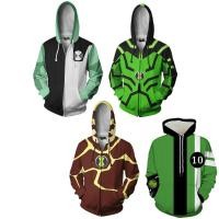 ราคา Ben10 Zipper Hoodie การพิมพ์ดิจิตอล เสื้อกันหนาว unisex เสื้อแจ็คเก็ตแฟชั่น Outerwear (24009021638)