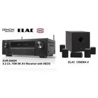 ราคา DENON AVR-S660H + ELAC CINEMA 8 5.2 Ch. 75W 8K AV Receiver/SETELLITE (24750179126)