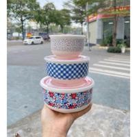 ราคา ชุดชามเซรามิค 3 ใบ พร้อมฝาปิดพลาสติกสูญญากาศ สําหรับตกแต่งบ้านสะดวก (27819767386)