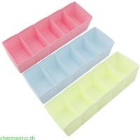 ราคา Charmantcc Storage Organizer BoxUnderwear Bras Ties โต๊ะถุงเท้าลิ้นชักตู้เสื้อผ้า 5 เซลล์พลาสติก (28225270310)