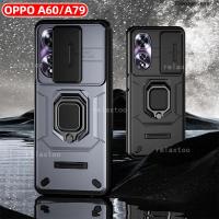 ราคา ปลอกสําหรับ OPPO A60 A79 60 A 79 OPPOA60 OPPOA79 CPH2631 4G 5G โลหะแหวนแม่เหล็กวงเล็บสไลด์กล้องปกป้อง Hard เคสโทรศัพท์กันกระแทกฝาหลัง Shell (24233895053)