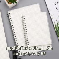 ราคา สมุดโน้ตสันห่วงริมลวดมีปกพลาสติก ขนาด A6/A5/B5 แบบเส้นกริด,ไม่มีเส้น หนา 80 แผ่น สมุดจดบันทึกหรือวาดรูป (25234354776)