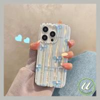 ราคา แฟชั่นน้ำเงินโบว์โบว์การ์ตูนศิลปะลายทางสีทอง เคส IPhone 11 15 12 14 13 Pro Max 7Plus XS Max 8 7 14 15 Plus X XR SE 2020 (26719300739)