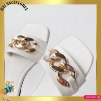 ราคา Zara Flat Sandals รองเท้าแตะส้นแบน Zara รองเท้าแตะผู้หญิง Zara ล่าสุด Zara Chain Motif Tendy 2025 Premium (42222039199)