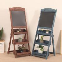 ราคา ชั้นวางกระดานดำไม้อวบน้ำหลายชั้น ป้ายร้าน ชั้นวางกระดานดำไม้อวบน้ำ ห้องนั่งเล่น ระเบียง ชั้นวางของสไตล์ย้อนยุค (41819015915)