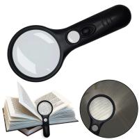 ราคา 1PCS แว่นขยายมือถือ 3X แว่นขยาย LED Light สําหรับอ่านหนังสือแว่นขยายเครื่องประดับ (41619029468)