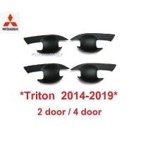 ราคา สีดำด้าน เบ้ากันรอย Mitsubishi Triton 2014 2015 - 2020 มิตซูบิชิ ไทรทัน ถาดรองมือเปิดประตู เบ้ามือจับประตูเบ้ารองมือเปิด (28872555267)