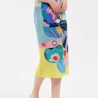ราคา กระโปรงพลีต Issey Miyake ขายดีใหม่เอวสูงกระชับสัดส่วนแยกส่วนกระโปรงหรูหราพิมพ์น่ารักสำหรับเดินทาง (43100732230)