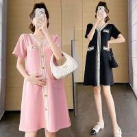 ราคา ตั้งครรภ์ 夏装连衣裙2024新款 kill针夏ฤดูใบไม้ร่วง款短裙小肚子宽松款夏季裙子遮阳台 ชุดสตรีฤดูร้อน 2024 ใหม่ (42171966274)