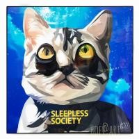 ราคา รูปภาพ Cat แมว Sleepless Society รูปภาพ​ติด​ผนัง​ pop art เหมียว สัตว์เลี้ยง แต่งบ้าน ของขวัญ กรอบรูป (26169962155)