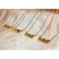 ราคา สร้อยคอ สร่อยรำโชค สร้อยจี้ แบบเลข สร้อยคอสีทอง สแตนเลส (23900995795)