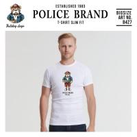 ราคา Police เสื้อยืด Slim fit ทรงพอดีตัว ขาว,ดำ (รหัส : B427) (10099407139)