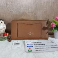 ราคา Coach F54007 Crossgrain Leather Accordion Zip Wallet Saddle (964913307)