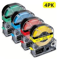 ราคา 4 ชิ้น-12mm * 8m SC12YW ฉลากเข้ากันได้กับเครื่องพิมพ์ฉลาก Epson / KINGJIM LW-300 LW-400 LW-600P ผู้ผลิตฉลาก (40361023704)