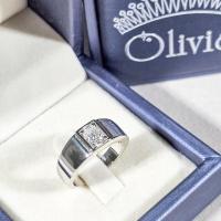 ราคา แหวนเพชร Moissanite แท้ แหวนชาย Oval cut 1 กะรัต ตัวเรือนเงินแท้ ชุบทองคำขาว (27966410023)