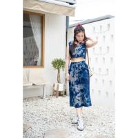 ราคา เซ็ตเสื้อครอป+กระโปรง งานผ้าฝ้ายค๊อตต้อล ย้อมครามธรรมชาติ ใส่สบาย ราคานี้ได้ทั้งเสื้อและกระโปรง+แถมโบว์มัดผม1อันเลยน้า (25270474278)