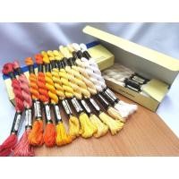 ราคา ไหมถัก ไหมปัก ไหมเดินเส้น วีนัส 100%cotton เบอร์5 โทนสี ขาว-เหลือง-ส้ม (25863059819)