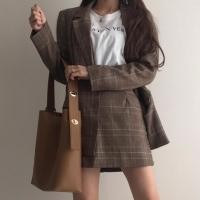 ราคา HACHI HACHI :กระเป๋าหนัง Brown taupe leather bag tote bag(สีน้ำตาล/สีดำ)สะพายข้าง กระเป๋าPU กระเป๋า น้ำหนักเบา กระเป๋าห (15850339592)