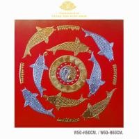 ราคา ภาพปลาคาร์ฟเงินปลาคาร์ฟทองหยินหยาง พื้นสีแดงไล่ทอง ภาพมงคล ภาพติดร้านค้า ภาพเรียกทรัพย์โชคลาภ (23288810644)