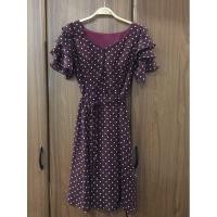 ราคา เดรสสาวอวบลายจุดสีเลือดหมู (3357629820)