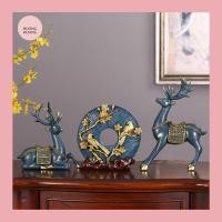 ราคา กวางนําโชคคู่จานดอกพีชสีแดง (43813496979)