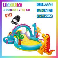 ราคา INTEX 57135 Dinosaur Bazi Water Jet Slide Inflatable Pool Paddling Pool Children'S Family Swimming Pool (24269752787)