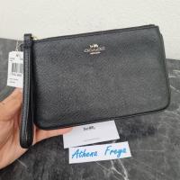 ราคา New!! คล้องมือ L 1 ซิป CoachCoach F57465 Large Zip Crossgrain Wristlet สีดำ (15905468024)