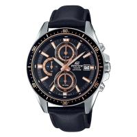 ราคา Casio Edifice นาฬิกาข้อมือผู้ชาย สายหนัง รุ่น EFR-S565L,EFR-S565L-1A,EFR-S565L-1AV - สีดำ-โรสโกลด์ (3305689231)