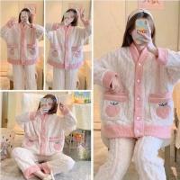 ราคา No.FW49 ชุดเซ็ทขนนุ่มผ้านาโน (ลายลูกพีช) ชุดนอน ชุดใส่เที่ยว เสื้อผ้าแฟชั่น (25638459202)