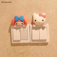 ราคา Herpurple ตกแต่งห้องของขวัญวันหยุด Sanrio Hello Kitty 3D Switch สติกเกอร์น่ารักการ์ตูน My Melody Wall Socket Cover สติกเกอร์ตกแต่ง TH (43708915056)