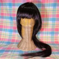 ราคา วิกผมยาวทรงสาวญี่ปุ่น สีน้ำตาลดำหน้าม้า ปลายสไลด์ ยาว 77 cm (1831792666)