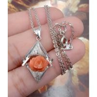 ราคา Used เหมือนใหม่ ปะการังแกะดอกไม้ สร้อย18" ตอกsn (18994722497)