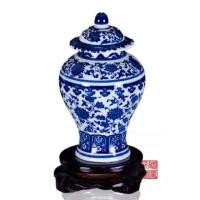 ราคา แจกันเซรามิกสีฟ้าขาว สไตล์จีนคลาสสิก งานฝีมือตกแต่งห้องนั่งเล่น โถวัด โถเก็บของ เครื่องประดับ (28830088993)