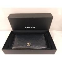 ราคา กระเป๋าตังค์ กระเป๋าสตางค์ Chanel Long Wallet CC CoCo Camellia Lambskin Floral Flower ของแท้ มือสอง ราคา (42603566651)