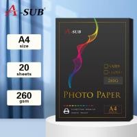 ราคา A-SUB RC Glossy/Satin Fast Dry Photo Paper 260gsm Waterproof A4 Photo paper for Inkjet Printer 20pcs (23981393780)