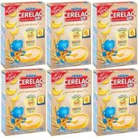 ราคา Nestle Cerelac เนสท์เล่ ซีรีแล็ค สูตรข้าวสาลีผสมกล้วยบดและนม 250 กรัม(แพ็ค 6) (286054635)