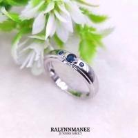 ราคา A6441 แหวนชายพลอยไพลินเผาเก่าแท้ ( Natural Blue Sapphire ) ตัวเรือนเงินแท้925 ชุบทองคำขาว แหวนไซส์65 แก้ไซส์ฟรี (19478168413)