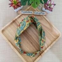 ราคา Tommy Crafts ผ้าคาดผมแบบไขว้ผ้าฝ้ายอินเดีย ลายลูกน้ำดอกไม้ Indian hand block printed cotton Turban twist Headband (44406618695)